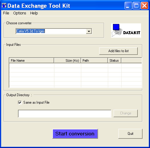 Datakit CAD Convertor screen shot